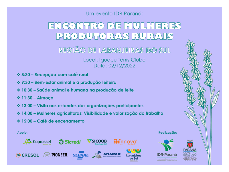 Encontro De Mulheres Produtoras Rurais Ser Dia Em Laranjeiras Do