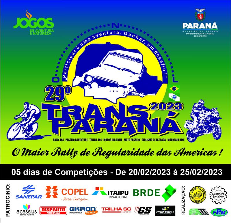 Laranjeiras do Sul será uma das sedes do 29º Rally Transparaná agora em fevereiro
