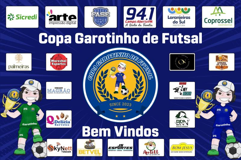 18 Jogos: sub 11 e sub 13, abrem a Copa Garotinho de Futsal Categorias de Base