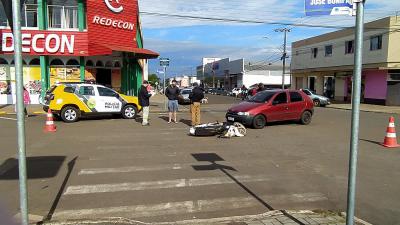 Laranjeiras: Condutor de motocicleta fica ferido apÃ³s acidente no centro