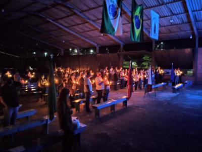 Terço luminoso marcou a abertura da semana pela vida em Laranjeiras do Sul