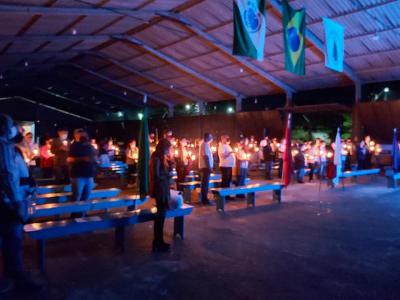 Terço luminoso marcou a abertura da semana pela vida em Laranjeiras do Sul