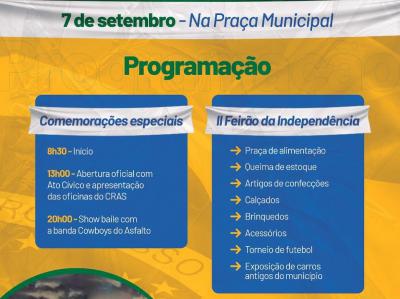 Programação do 2º Feirão da Independência de Virmond está mantido