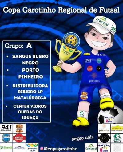 Confira o Agrupamento da 1ª Fase da Copa Garotinho Regional de Futsal 