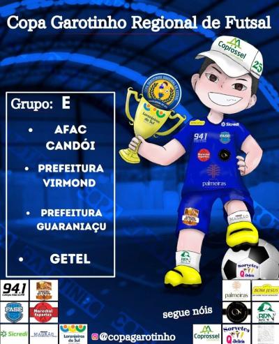 Confira o Agrupamento da 1ª Fase da Copa Garotinho Regional de Futsal 