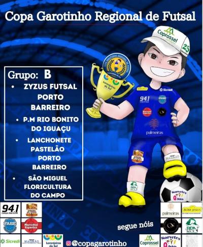 Confira o Agrupamento da 1ª Fase da Copa Garotinho Regional de Futsal 