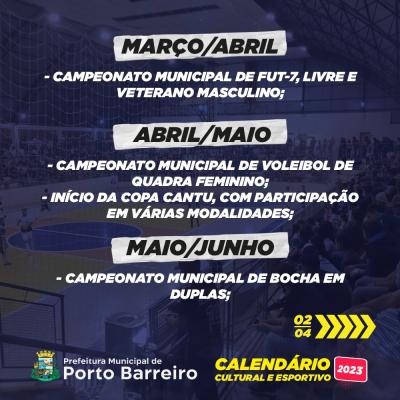 Calendário Esportivo 2023 de Porto Barreiro começa com o Municipal de Futebol Sete  