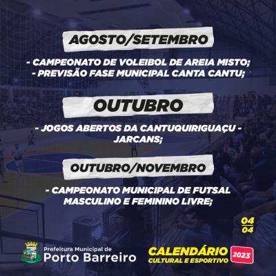 Calendário Esportivo 2023 de Porto Barreiro começa com o Municipal de Futebol Sete  