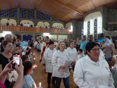 8º Dia da Novena de Aparecida em Laranjeiras do Sul teve benção para os professores e funcionários públicos