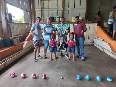 Leandro, Alex e Leonir são os Campeões do Municipal de Bocha em Porto Barreiro 