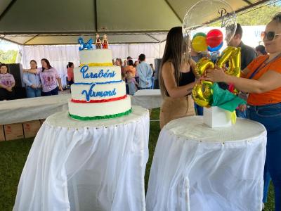 Celebração de Aniversário dos 34 anos em Virmond teve o Corte do Bolo e Parabéns