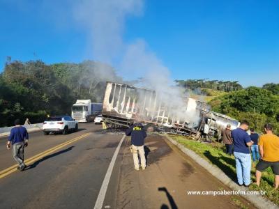 Dois motoristas perdem a vida em grave acidente na BR 277 em Cantagalo