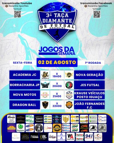 3ª Taça Diamante de Futsal começa nesta sexta-feira, 2 de Agosto. 