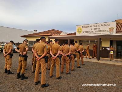 10ª CIA Independente da Polícia Militar realiza cerimônia em comemoração aos 170 da Policia Militar do Paraná.