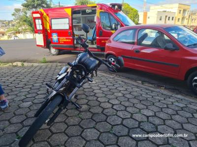 LS: Colisão entre carro e moto é registrada no cruzamento da Barão com a Diogo Pinto