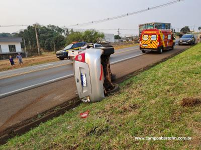 LS: Colisão traseira seguido de capotamento é registrado no KM 453 da BR 277