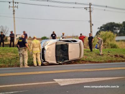 LS: Colisão traseira seguido de capotamento é registrado no KM 453 da BR 277