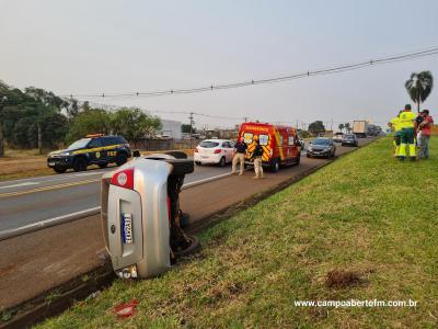 LS: Colisão traseira seguido de capotamento é registrado no KM 453 da BR 277