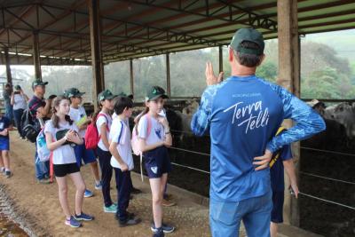 Projeto "Vivenciando a Prática" leva alunos ao dia a dia de uma propriedade rural em Rio Bonito do Iguaçu