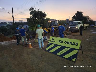 Conserto de rede de água em Laranjeiras do Sul deve ser concluído na terceira tentativa na noite desta sexta-feira