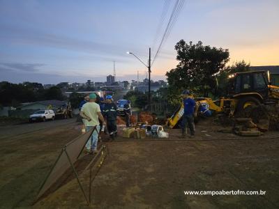 Conserto de rede de água em Laranjeiras do Sul deve ser concluído na terceira tentativa na noite desta sexta-feira