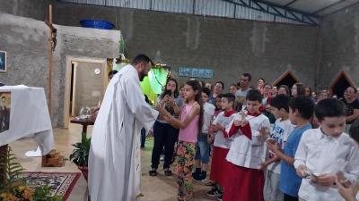 Caravana Evangelizar da Campo Aberto FM participou da Missa Solene de Frei Galvão