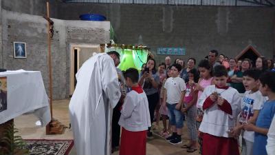 Caravana Evangelizar da Campo Aberto FM participou da Missa Solene de Frei Galvão