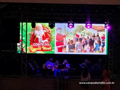 Chegada do Papai Noel no lago municipal marca a abertura do Natal 2024 em Nova laranjeiras