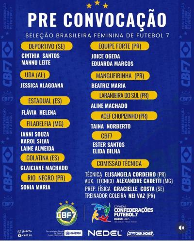 Aline Machado é convocada para a Seleção Brasileira de Futebol 7