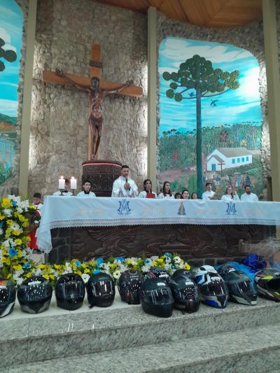 Missa com benção dos Motoqueiros foi a 4ª celebração no Santuário 