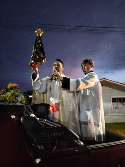 Centenas de devotos participaram da carreata com a Imagem Peregrina de Nossa Senhora Aparecida em Laranjeiras do Sul