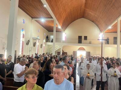 Bispo Dom Amiton Presidiu a Santa Missa em louovr a Nossa Senhora do Monte Claro 