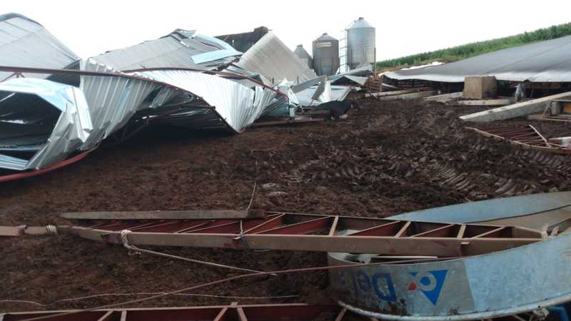 Temporal causa destruiÃ§Ã£o em Rio Bonito do IguaÃ§u
