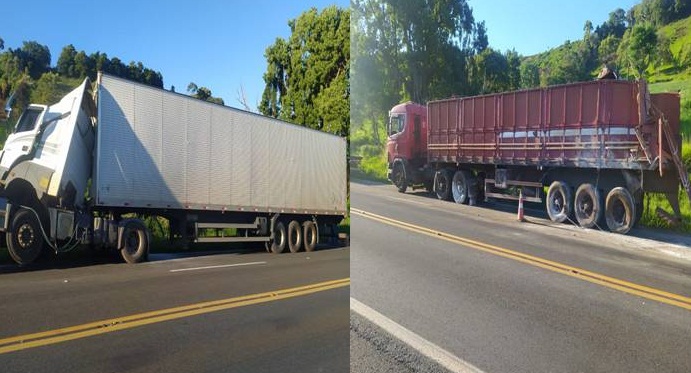 Cantagalo: Acidente envolvendo duas carretas Ã© registrado na BR 277