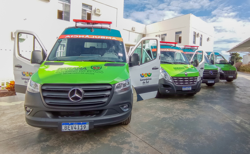 Laranjeiras do Sul - Frota da Semusa recebe reforço de 3 ambulâncias e uma van
