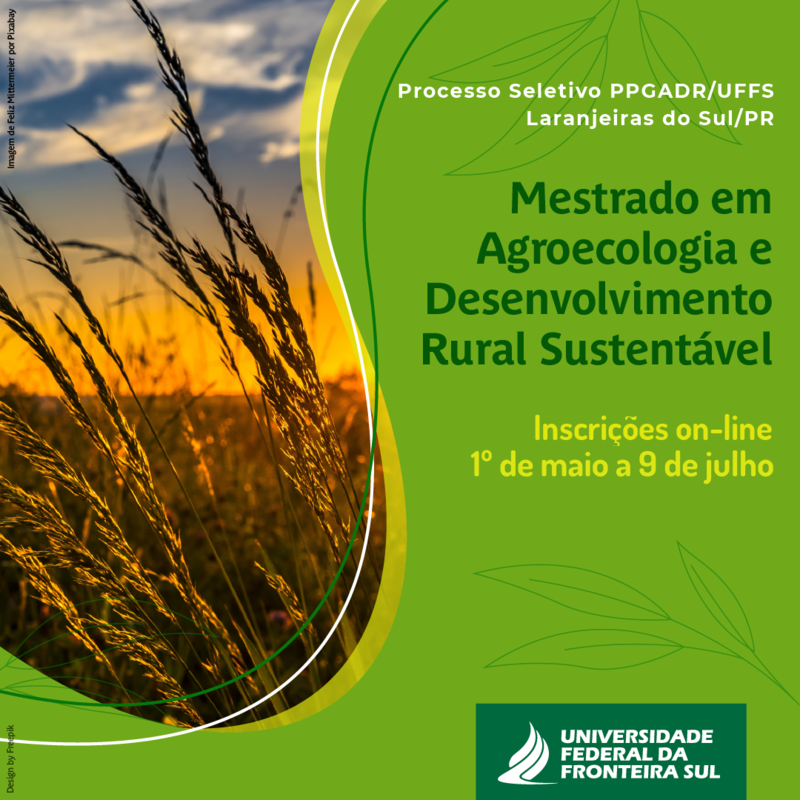 UFFS prorroga prazo para inscrição no Mestrado em Agroecologia e Desenvolvimento Rural Sustentável