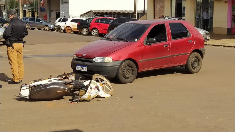 Laranjeiras: Condutor de motocicleta fica ferido apÃ³s acidente no centro