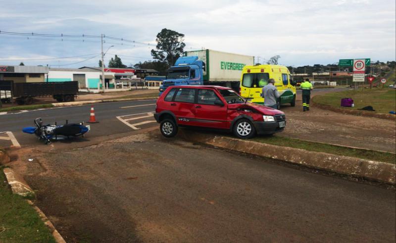 Laranjeiras: Motociclista fica gravemente ferido em acidente da BR 277