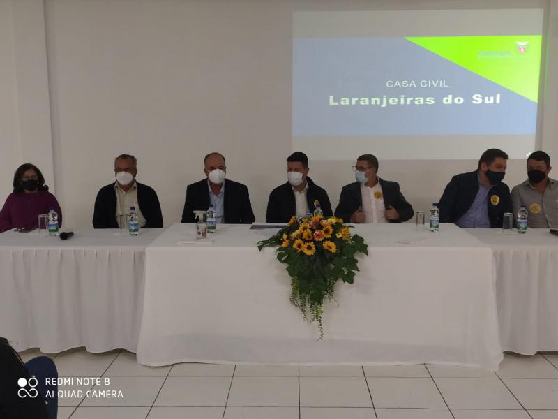 Chefe da Casa Civil Guto Silva esteve reunido com lideranças políticas em Laranjeiras do Sul