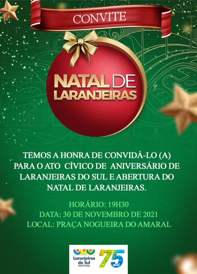 Programação dos 75 anos de Laranjeiras do Sul inicia nesta Terça Feira (29)