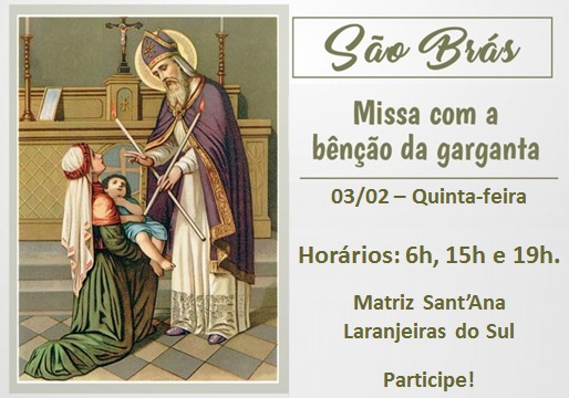 Paróquia Sant'Ana celebra São Bras nesta Quinta Feira (03) - Radio