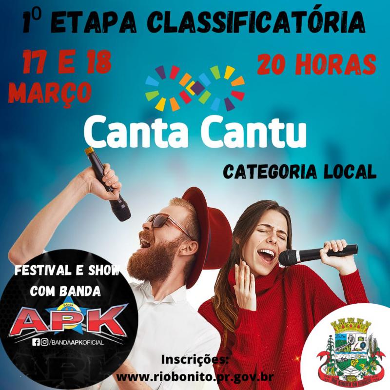 Inscrições do Canta Cantu em Rio Bonito do Iguaçu foram prorrogadas