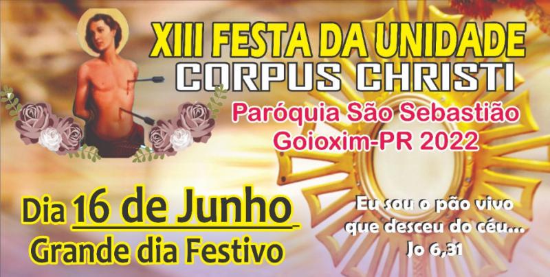 Goioxim: 8ª Festa da Unidade será realizada na Paróquia São Sebastião 