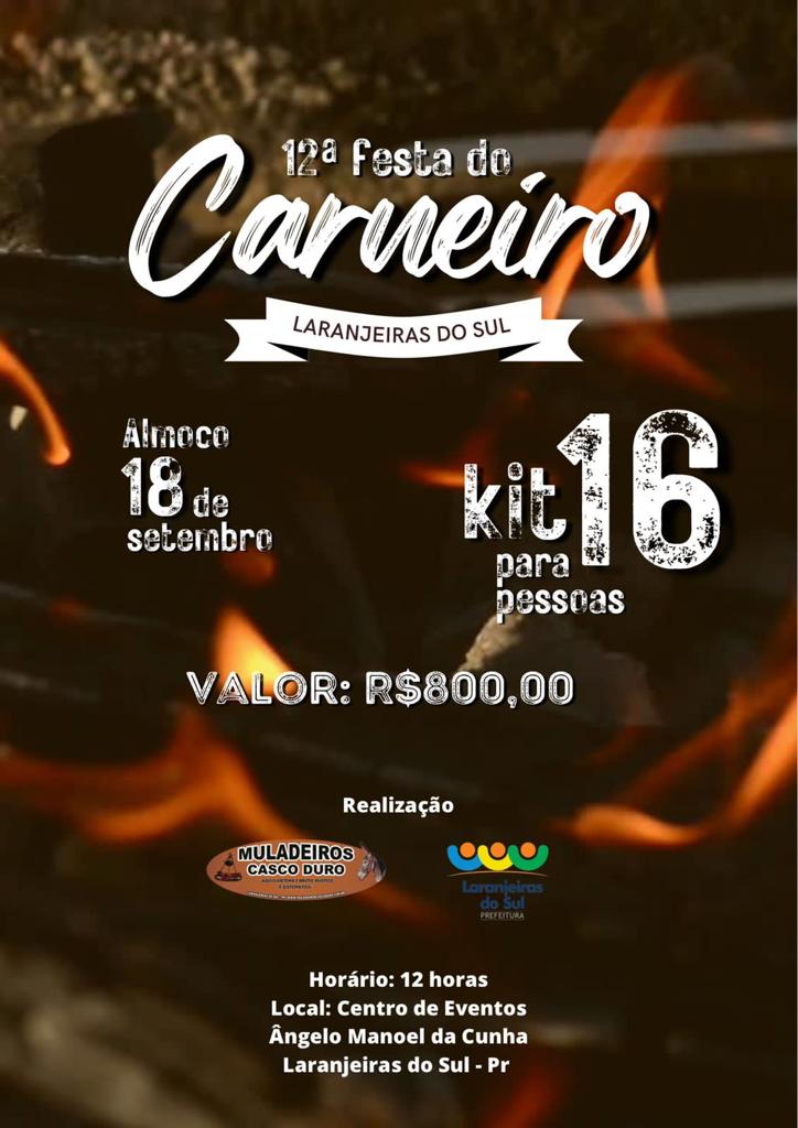 12ª Festa do Carneiro acontece neste domingo em Laranjeiras do Sul