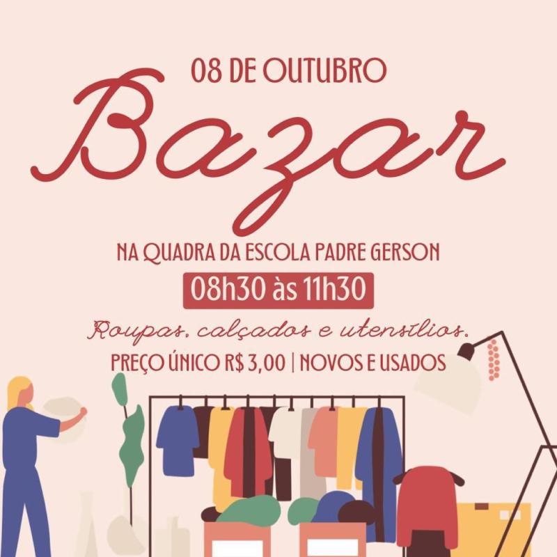 Bazar da Escola Padre Gerson será dia 08 de Outubro em Laranjeiras do Sul 