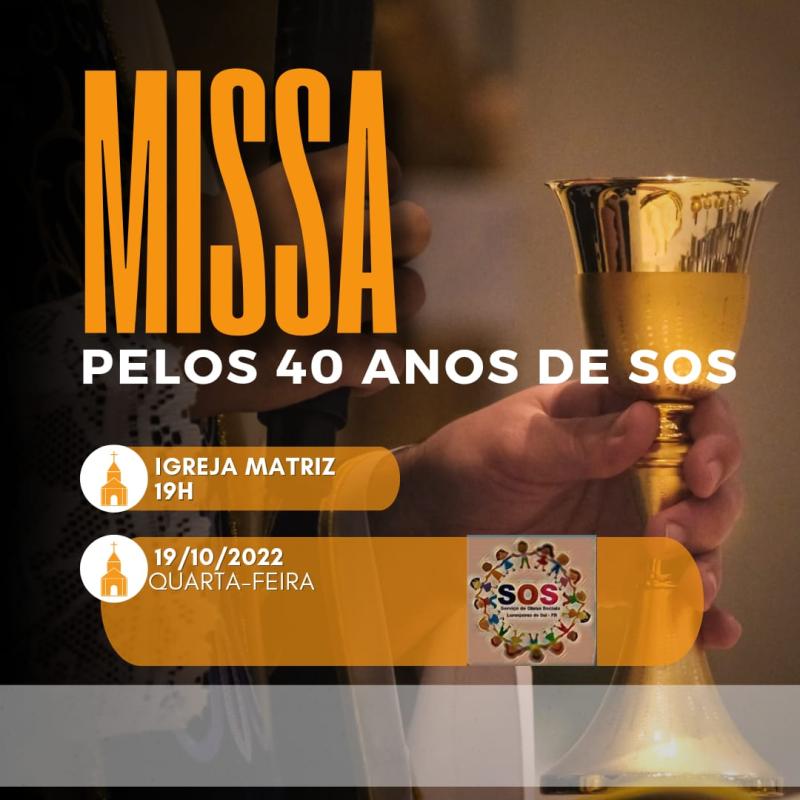 SOS realiza Missa de Ação de Graças pelos 40 anos em Laranjeiras do Sul