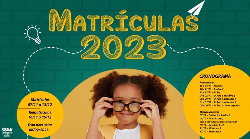 Laranjeiras do Sul define cronograma de matrículas para 2023 na rede municipal