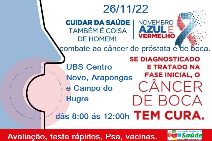 Secretaria de saúde de Rio Bonito do Iguaçu promove neste sábado (26) Ações do Novembro Azul e Vermelho
