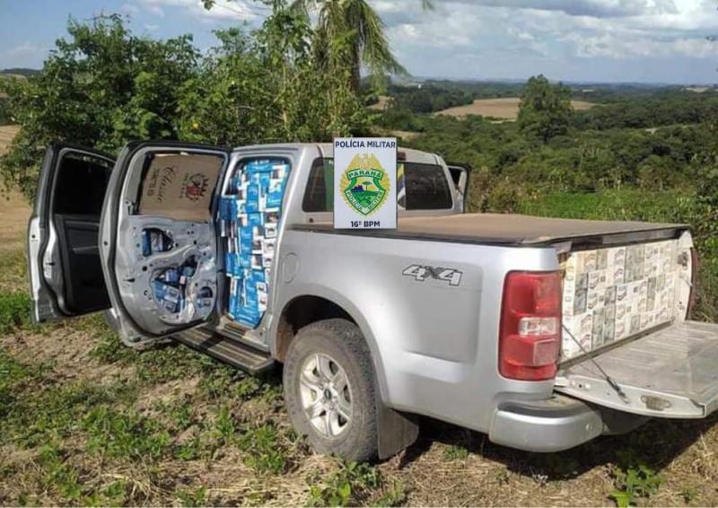 Prudentópolis: Camionete com cigarros contrabandeados é apreendida no interior do município