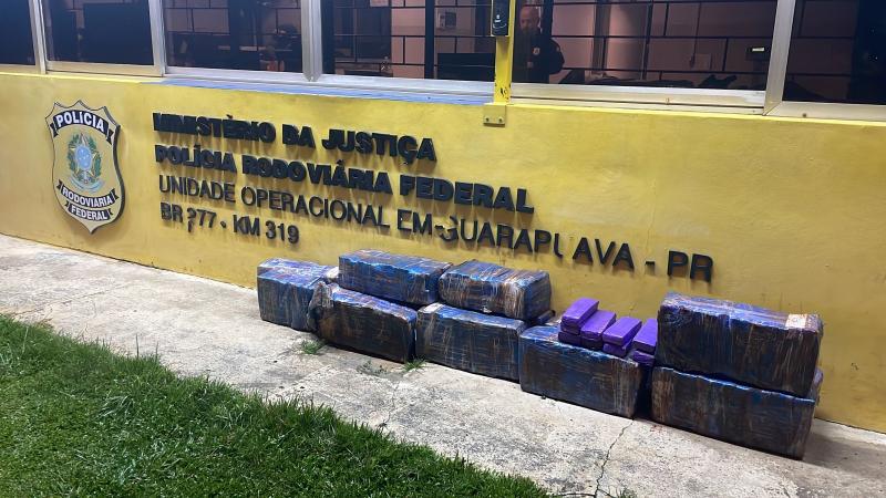 PRF apreende cerca 161 quilos de Maconha, em Guarapuava/PR